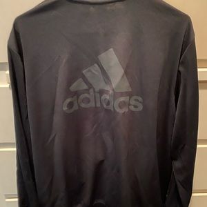 Black ADIDAS Zip-Up with logo on back